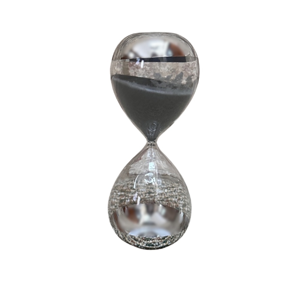 NEW Two's Company Sand Timer - Gunmetal Gray Silver